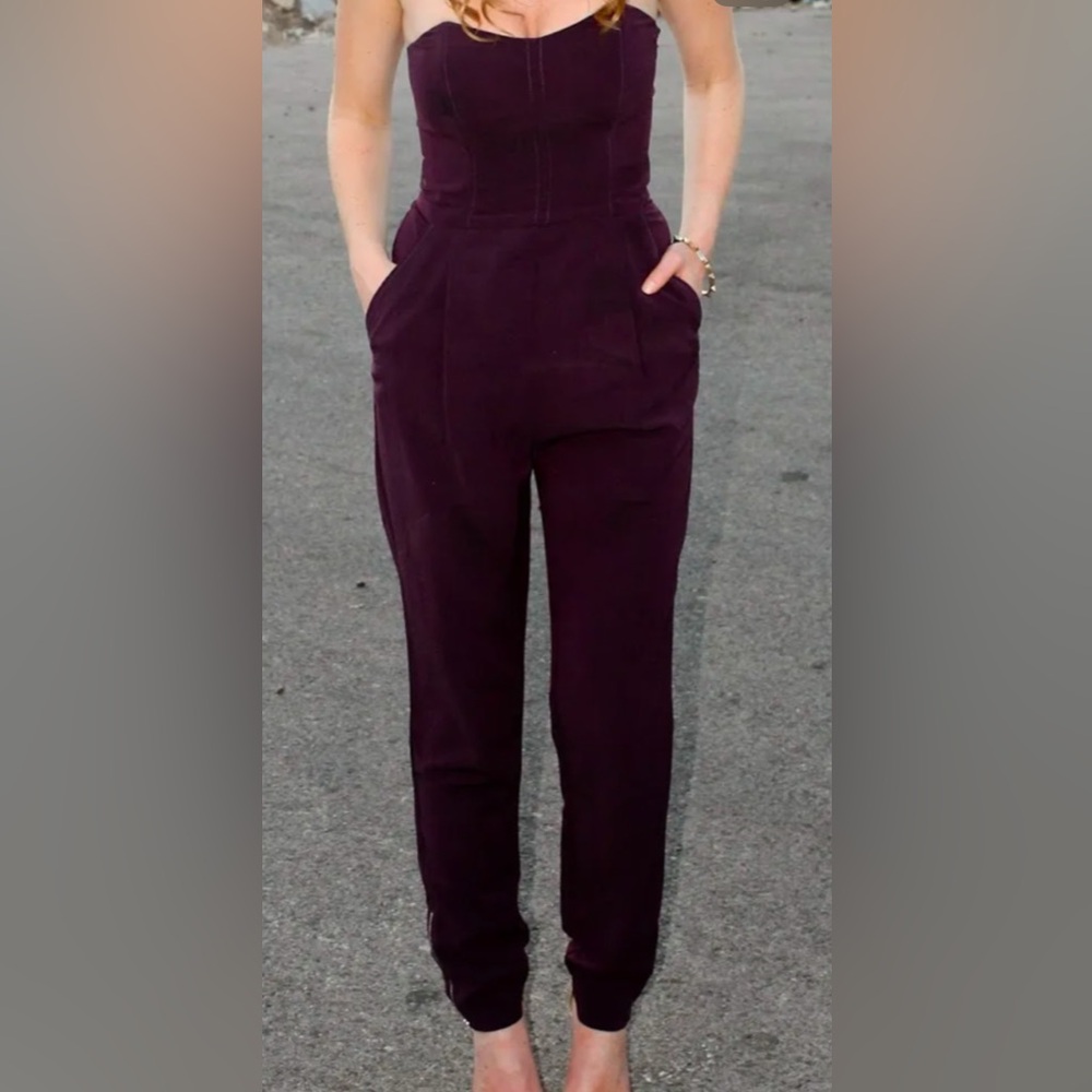 🪻RACHEL RACHEL ROY🪻 Purple Strapless Sweetheart Neckline Jumpsuit